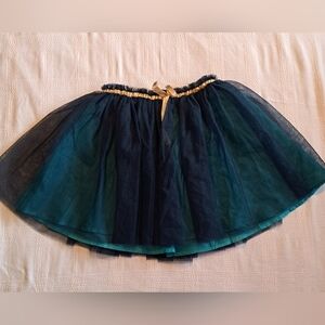 Mini Boden girls size 11-12 years navy tulle with teal lining skirt EUC